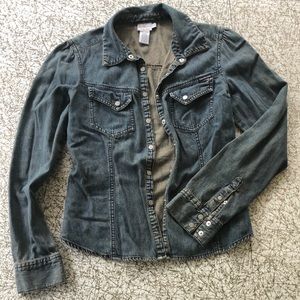 Calvin Klein vintage 90s jean shirt. Sz M